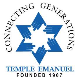 Blue hands form a Star of David, symbolizing unity.