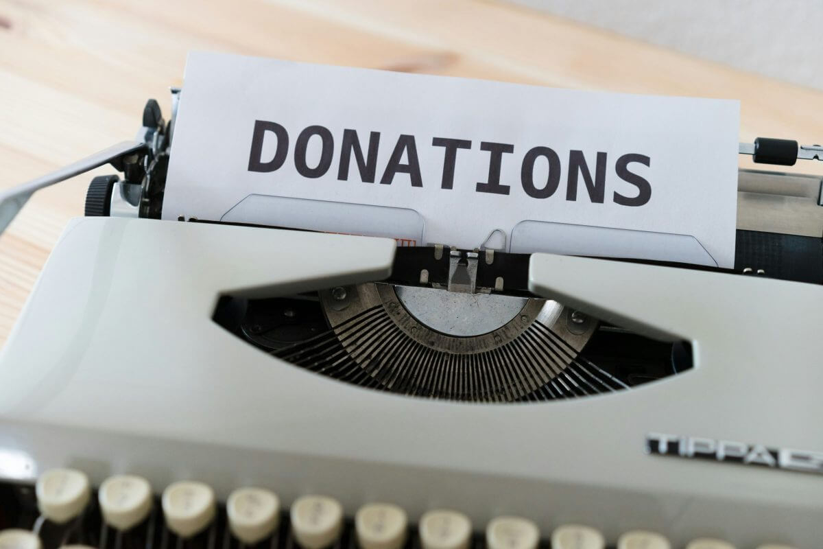 Donations-written-on-a-typewriter